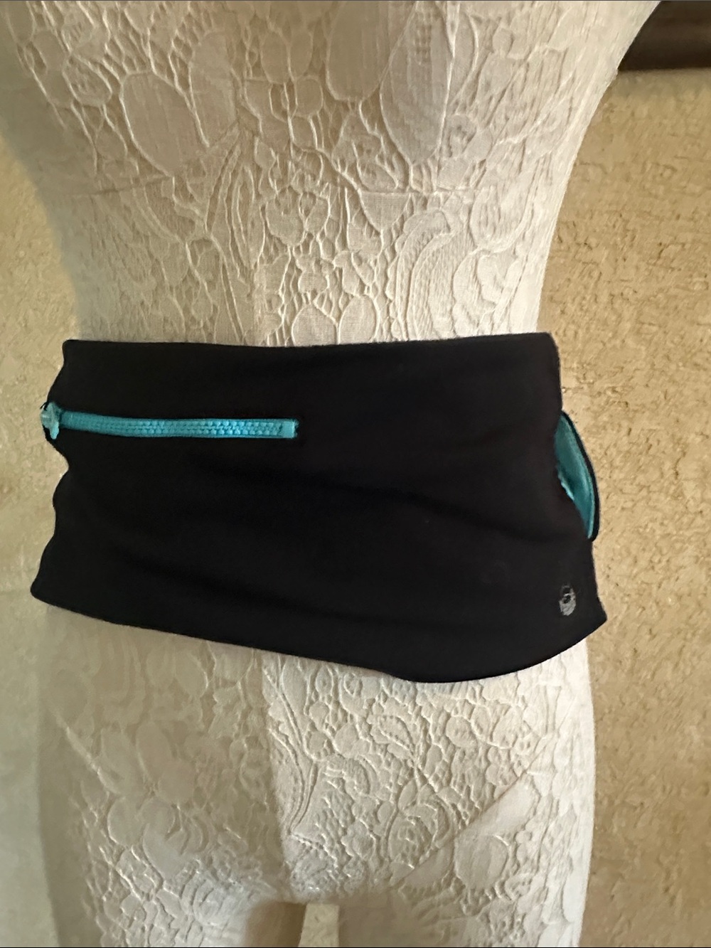 Black and Teal Women's Waist Belt Pouch